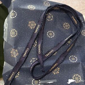 Chanel Midnight Blue Ribbon with Gold Details